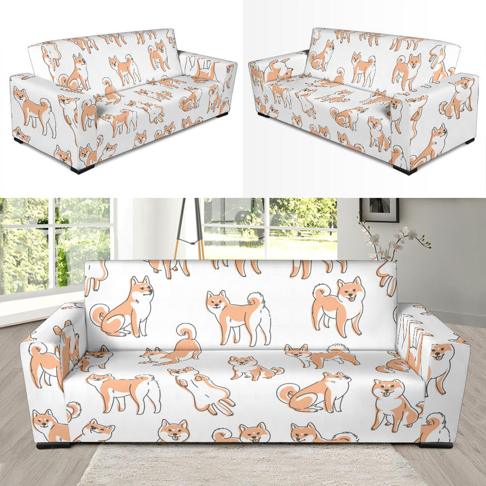 Shiba Inu Dog Pattern Sofa Slipcover