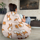 Cute Corgis Pattern Pink Background Bean Bag Cover