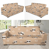 Cute Raccoon Heart Pattern Sofa Slipcover