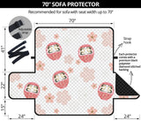 Daruma japanese wooden doll cherry blossom flower pattern Sofa Cover Protector