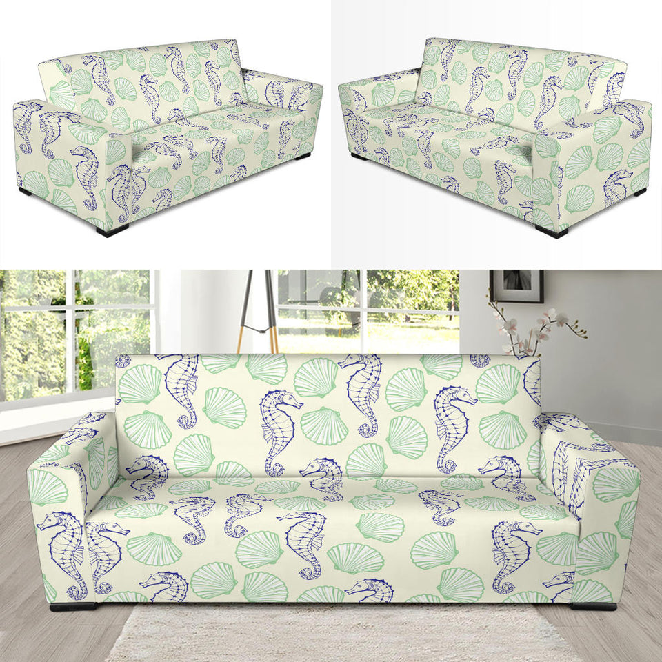 Seahorse Shell Pattern Sofa Slipcover