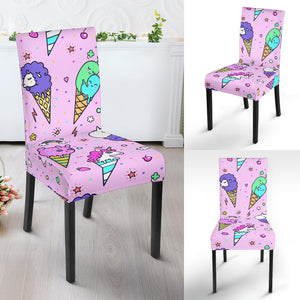 Cute Ice Cream Cone Animal Pattern Dining Chair Slipcover
