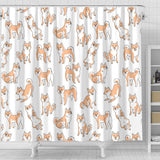 Shiba Inu Dog Pattern Shower Curtain Fulfilled In US