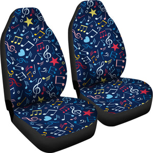 Music Notes Pattern Print Design 03 Universal Fit Car Seat Covers