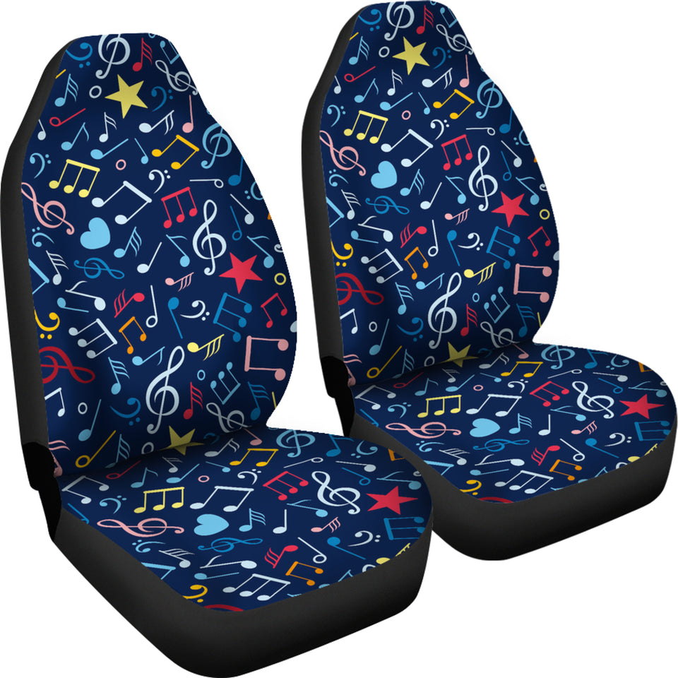 Music Notes Pattern Print Design 03 Universal Fit Car Seat Covers