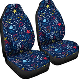 Music Notes Pattern Print Design 03 Universal Fit Car Seat Covers