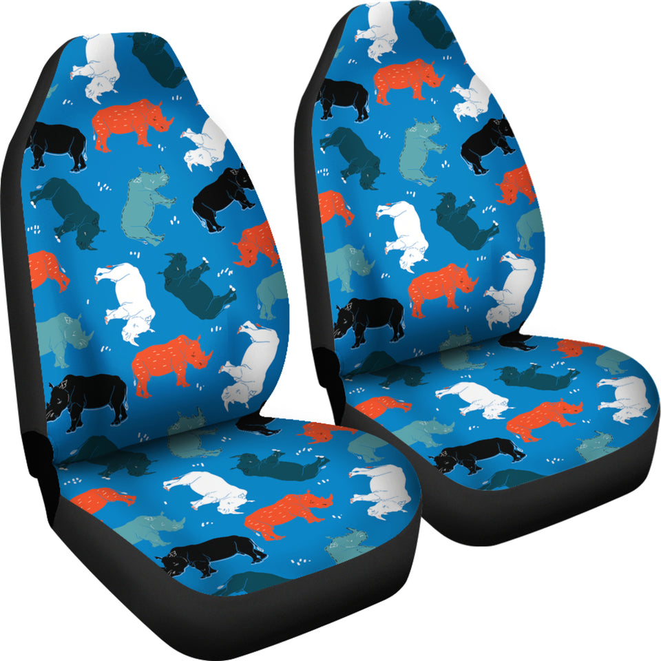 Colorful Rhino Pattern  Universal Fit Car Seat Covers