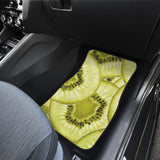 Sliced Kiwi Pattern Front And Back Car Mats