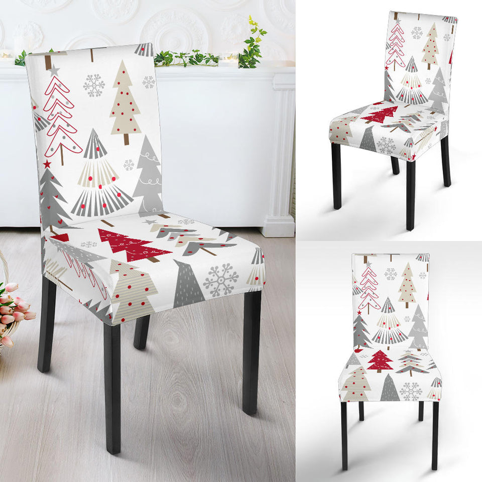 Cute Christmas Tree Pattern Dining Chair Slipcover