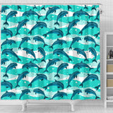 Dolphin Sea Pattern Shower Curtain Fulfilled In US