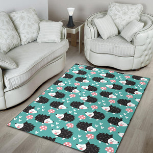 Hedgehog Pattern Print Design 03 Area Rug