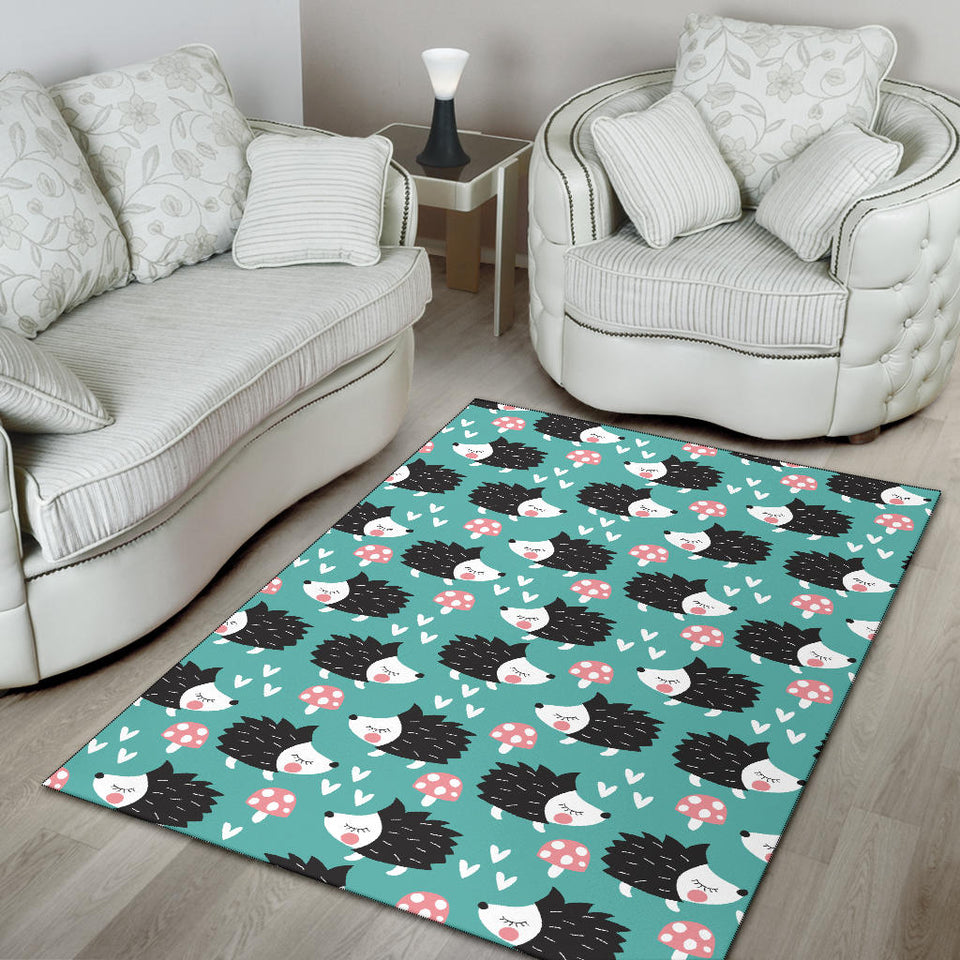 Hedgehog Pattern Print Design 03 Area Rug