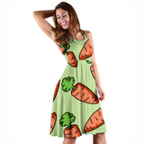 Carrot Pattern Print Design 05 Sleeveless Midi Dress