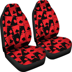 Casino Cards Suits Pattern Print Design 02 Universal Fit Car Seat Covers