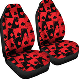 Casino Cards Suits Pattern Print Design 02 Universal Fit Car Seat Covers