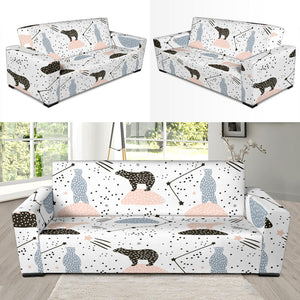 Polar Bears Star Poka Dot Pattern Sofa Slipcover