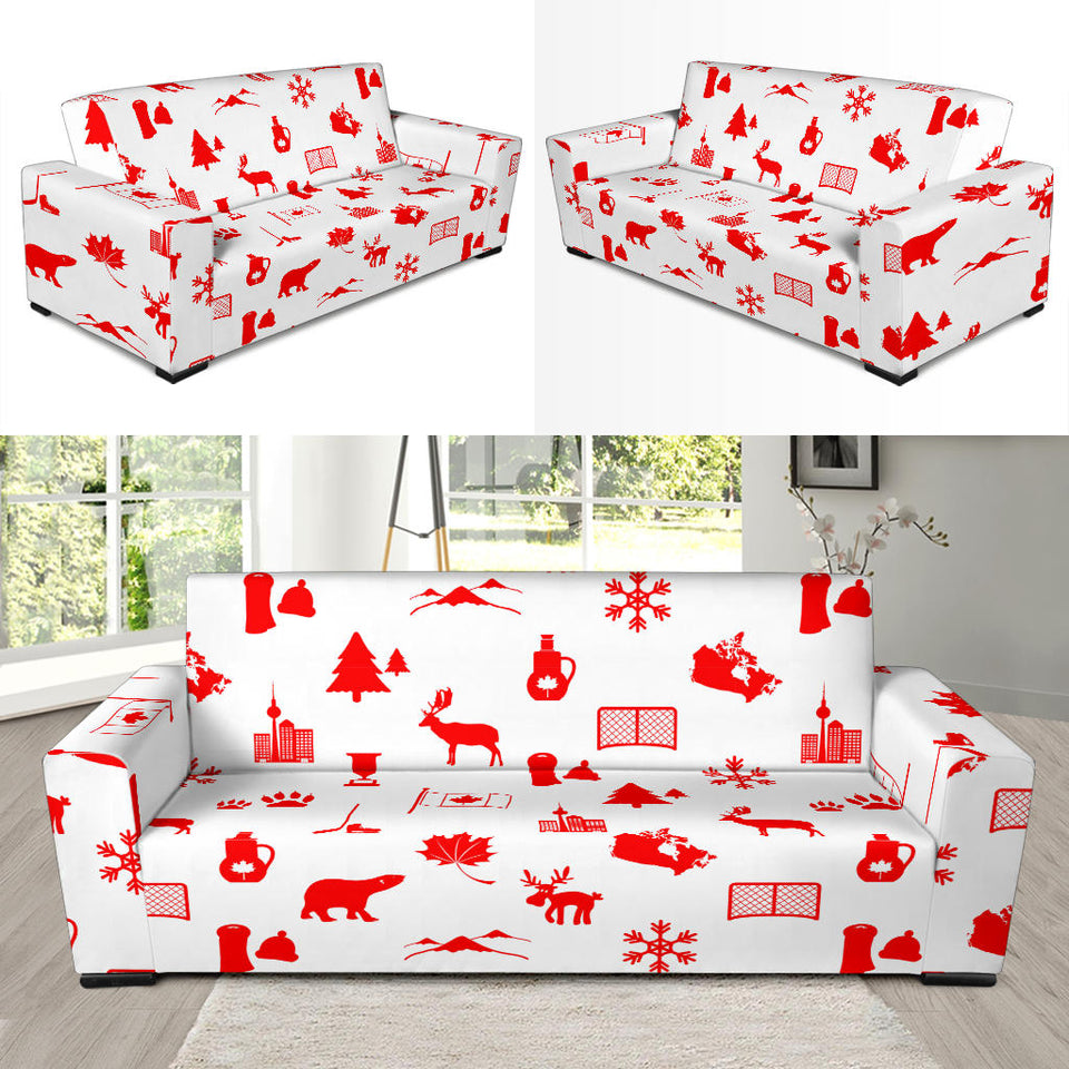 Canada Pattern Print Design 04 Sofa Slipcover