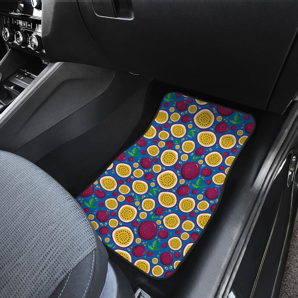 Passion Fruit Blue Background Front Car Mats