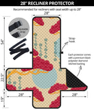 Red Bonsai gray sun japanese pattern Recliner Cover Protector