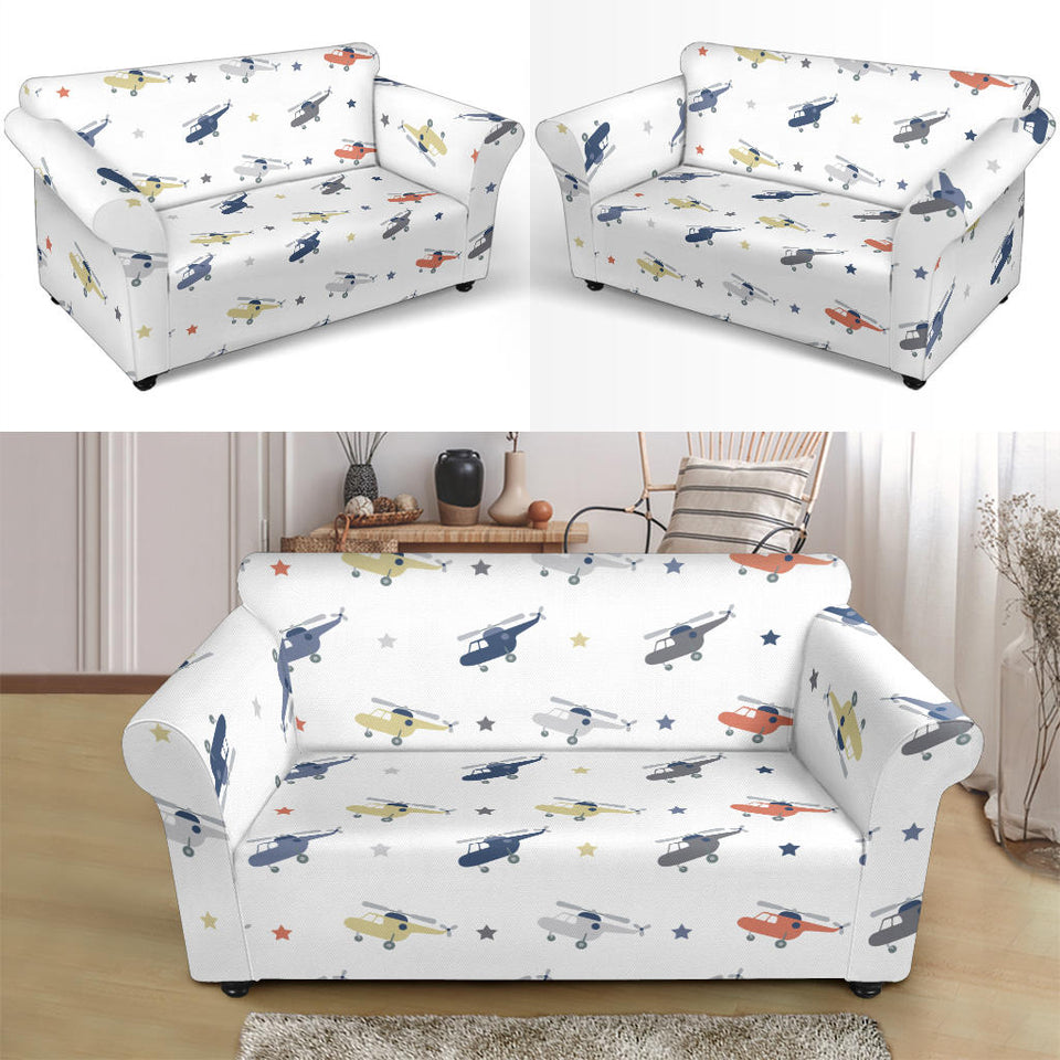 Cute Helicopter Star Pattern Loveseat Couch Slipcover