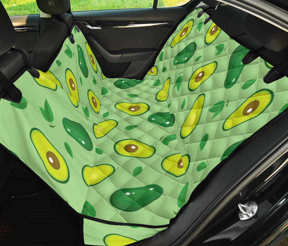 Avocado Pattern Green Background Dog Car Seat Covers