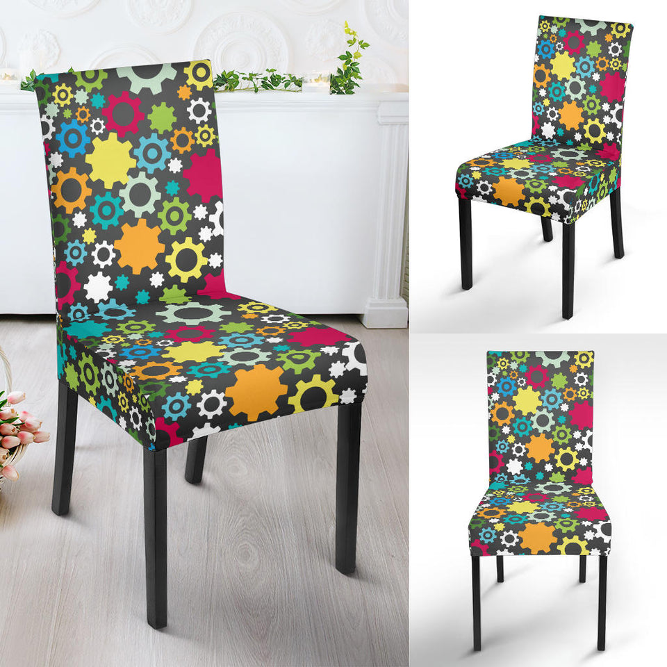 Gear Pattern Print Design 03 Dining Chair Slipcover