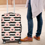 Donuts Pink Icing Striped Pattern Luggage Covers