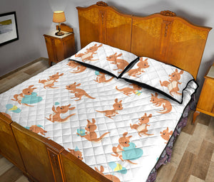 Cute Kangaroo pattern Quilt Bed Set