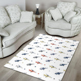 Cute Helicopter Star Pattern Area Rug