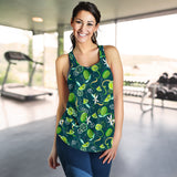 Lime ice flower pattern Women Racerback Tank Top