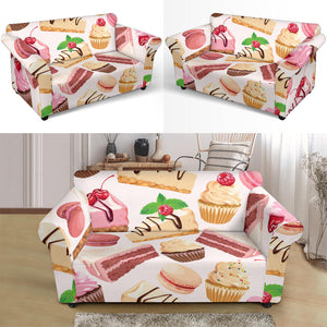 Cake Cupcake Sweets Pattern Loveseat Couch Slipcover
