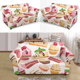 Cake Cupcake Sweets Pattern Loveseat Couch Slipcover