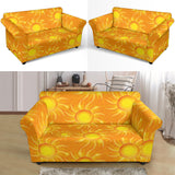 Sun Orange Background Loveseat Couch Slipcover