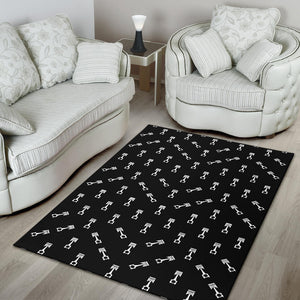 Engine Piston Black Theme Pattern Print Design 03 Area Rug