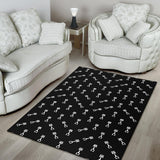 Engine Piston Black Theme Pattern Print Design 03 Area Rug