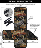 Chameleon lizard tropical leaves palm tree Recliner Cover Protector