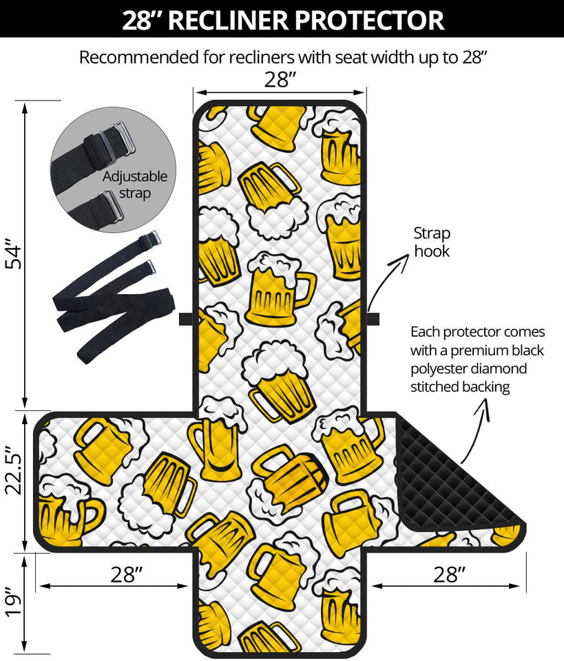 Beer design pattern Recliner Cover Protector