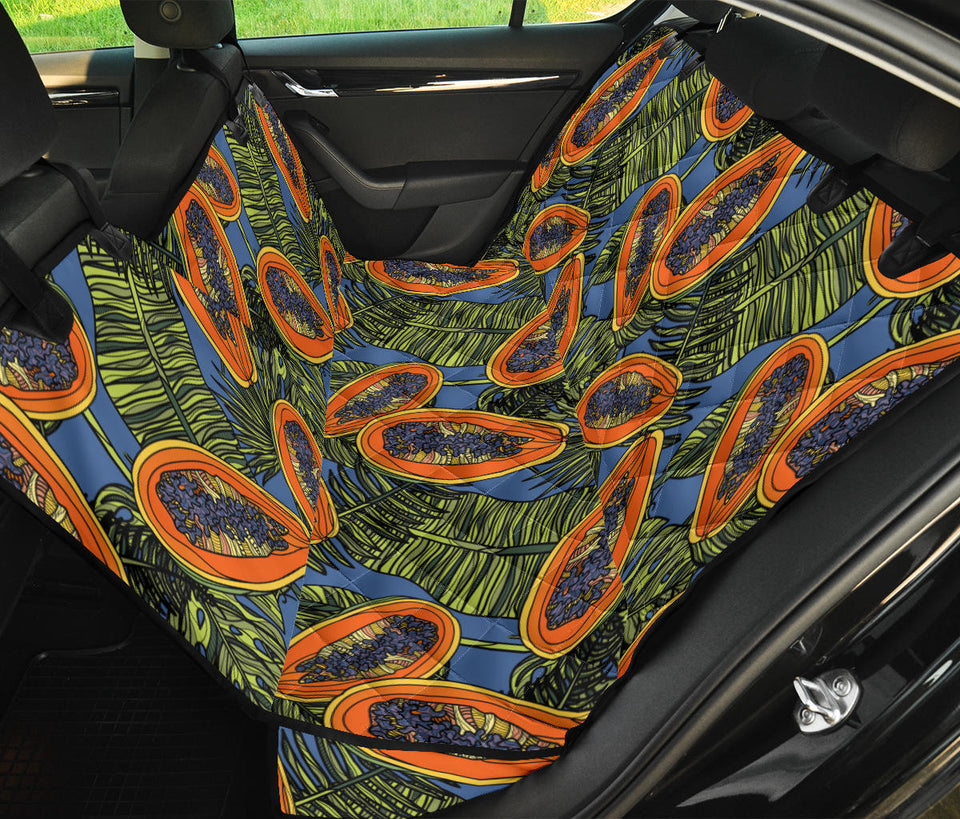 Colorful Papaya Tropical Leaves Dog Car Seat Covers