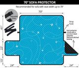Airplane destinations blue background Sofa Cover Protector