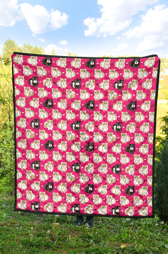 Guinea Pig Pattern Print Design 01 Premium Quilt