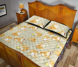Cute fat shiba inu dog pattern Quilt Bed Set