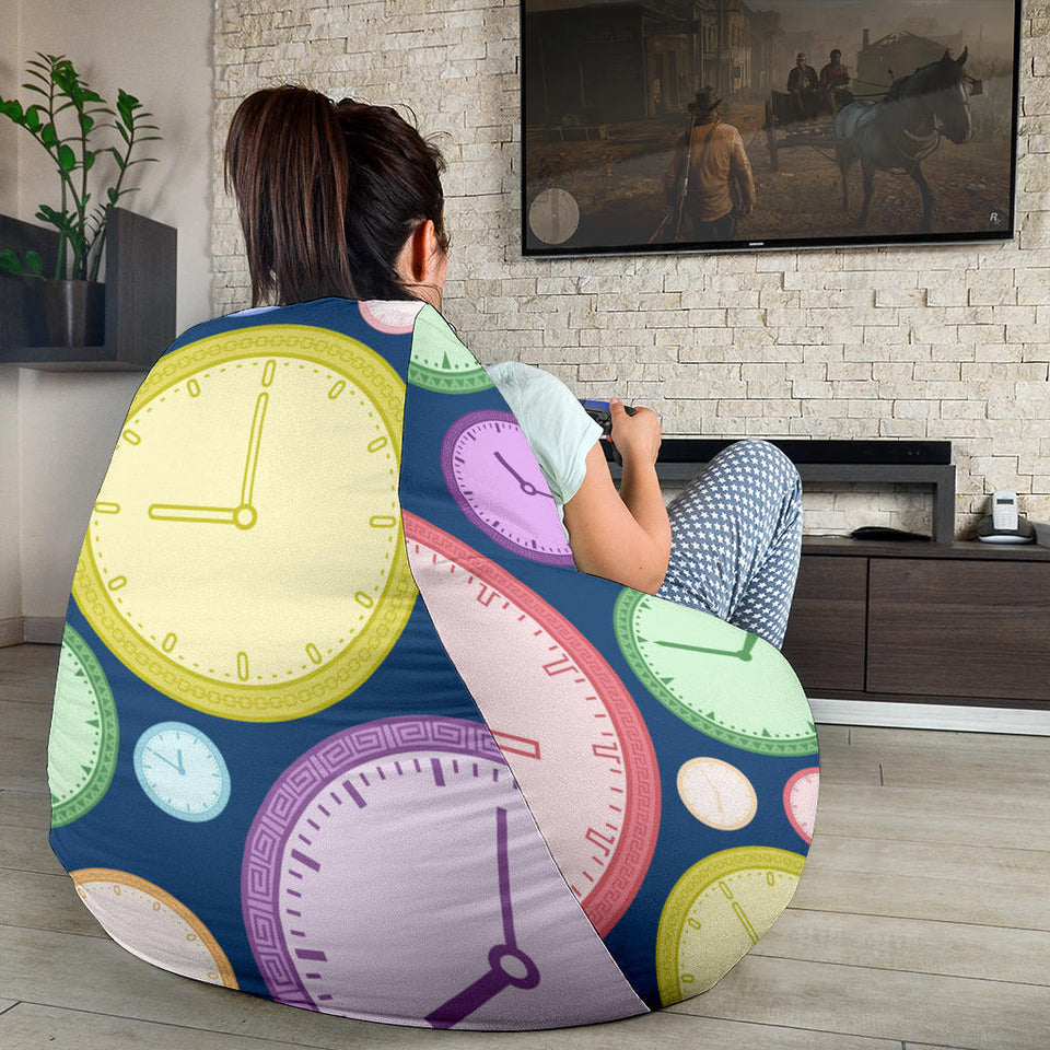 Colorful Clock Background Bean Bag Cover