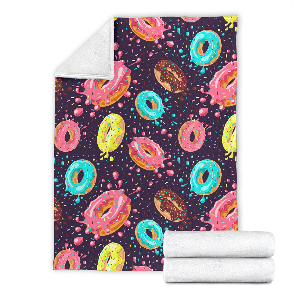 Colorful Donut Glaze Pattern Premium Blanket