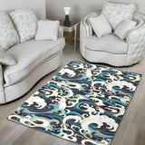 Japanese Wave Pattern Area Rug