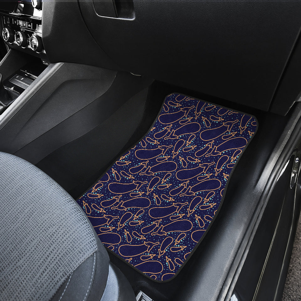 Eggplant Pattern Print Design 04 Front Car Mats