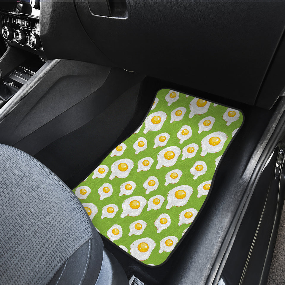 Fried Eggs Pattern Print Design 01 Front and Back Car Mats