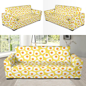 Fried Eggs Pattern Print Design 05 Sofa Slipcover