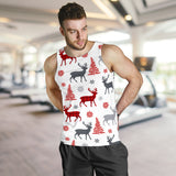 Deer tree snowflakes chrismas pattern Men Tank Top