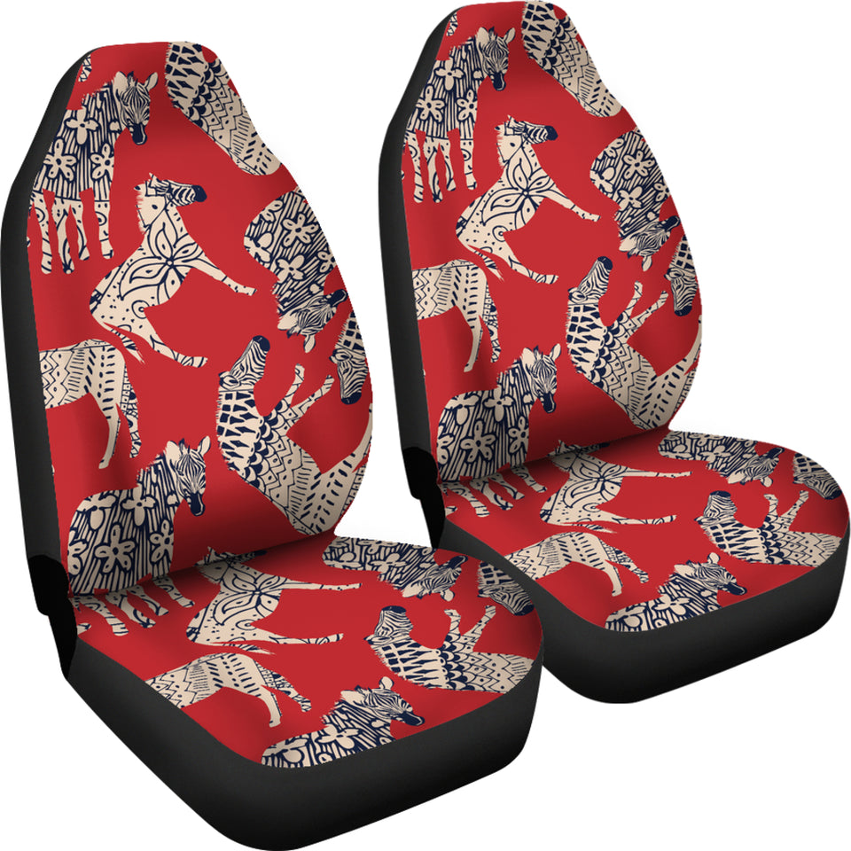 Zebra Abstract Red Background  Universal Fit Car Seat Covers