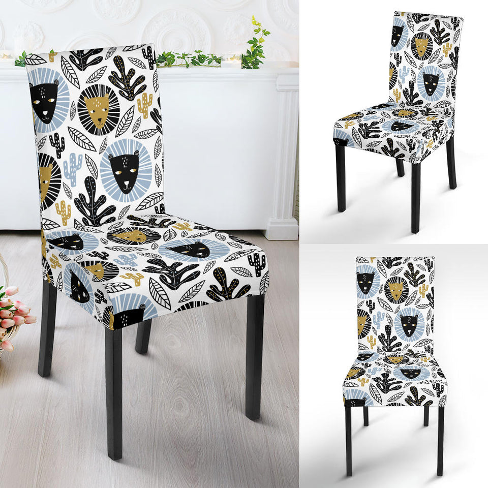 Lion Pattern Print Design 05 Dining Chair Slipcover